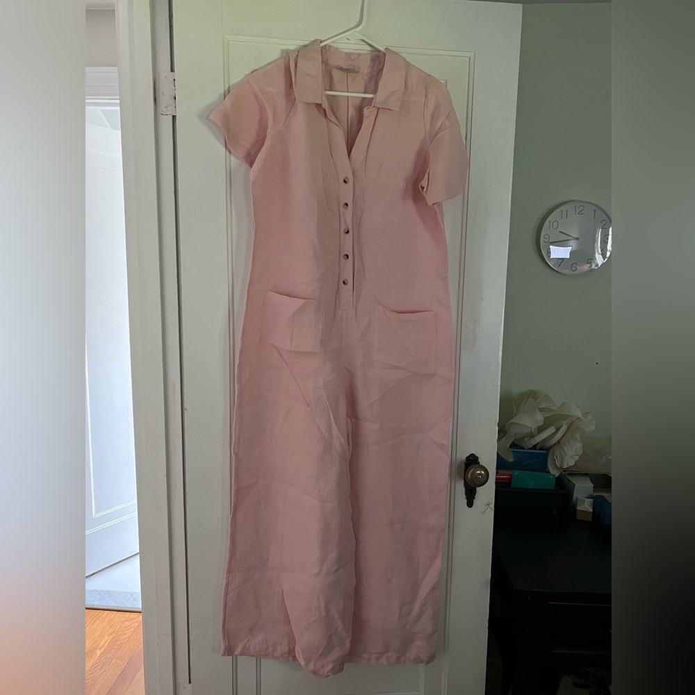 Odells pink linen jumpsuit size Small NWOT